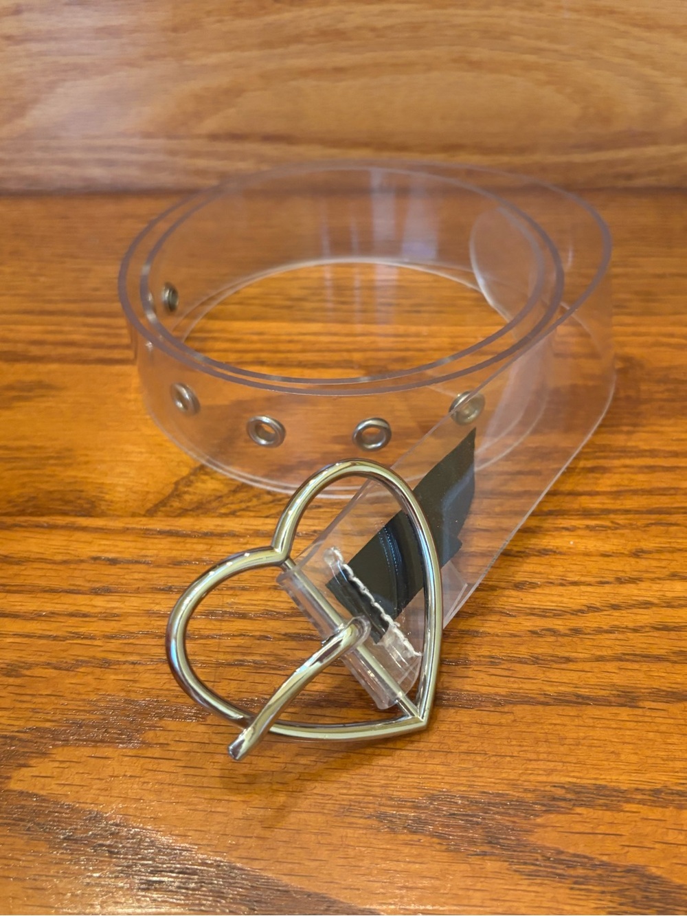 Brandy Melville Silver Heart Clear Belt - Picture 2 of 4